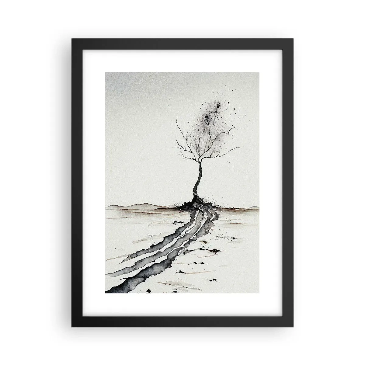 Poster in een zwarte lijst - Winterse melancholie - 30x40 cm