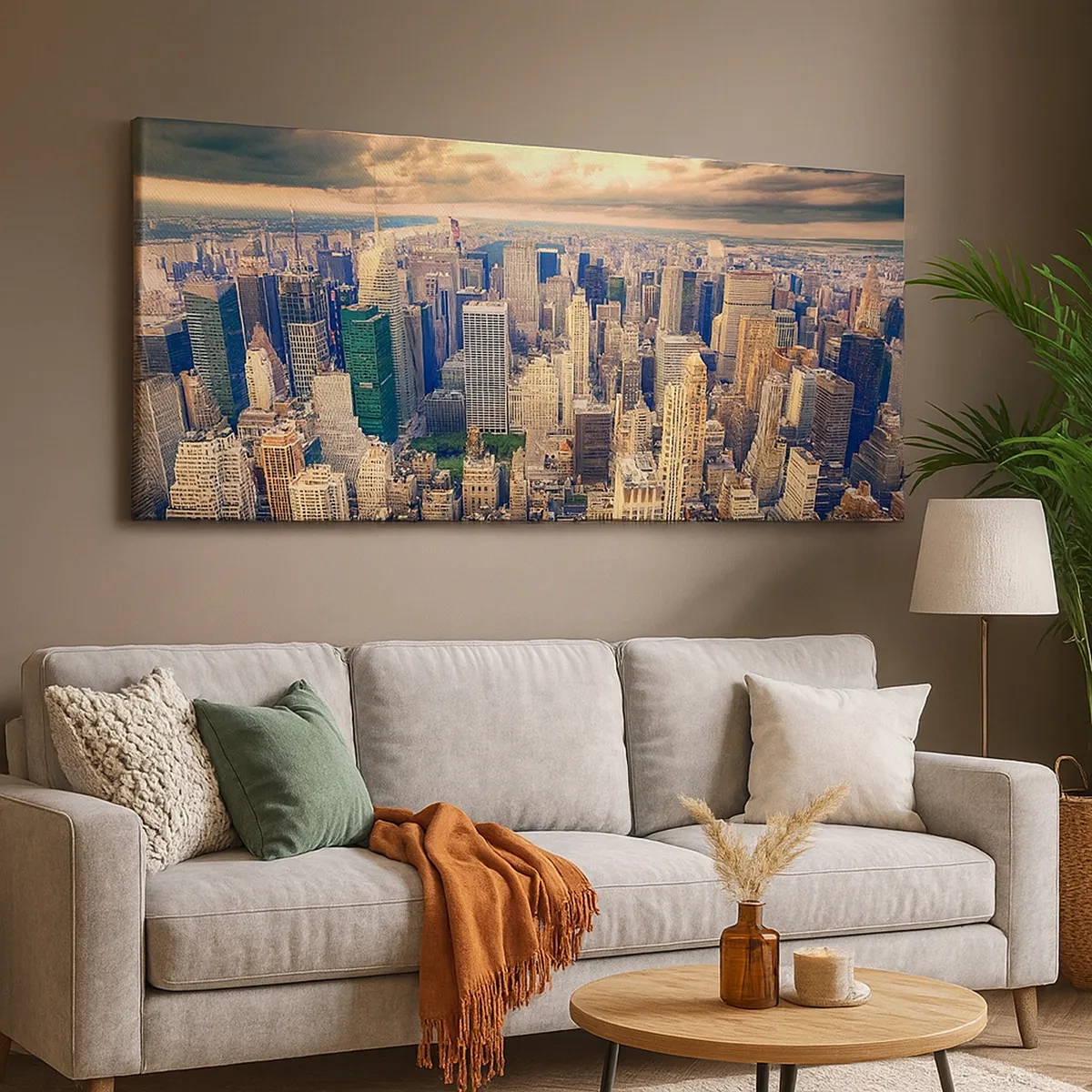 Schilderen op canvas - Vergulde metropool - 30x30 cm