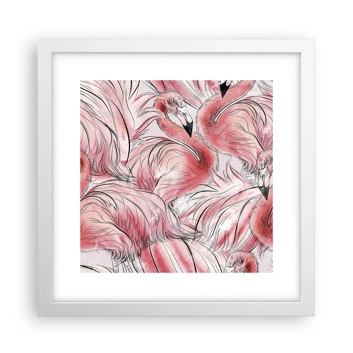Poster in een witte lijst - Vogelcorps de ballet - 30x30 cm
