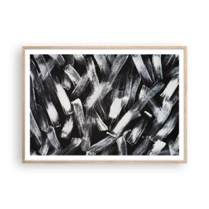 Een poster in een licht eiken lijst - Abstractie in de industriële spirit - 100x70 cm