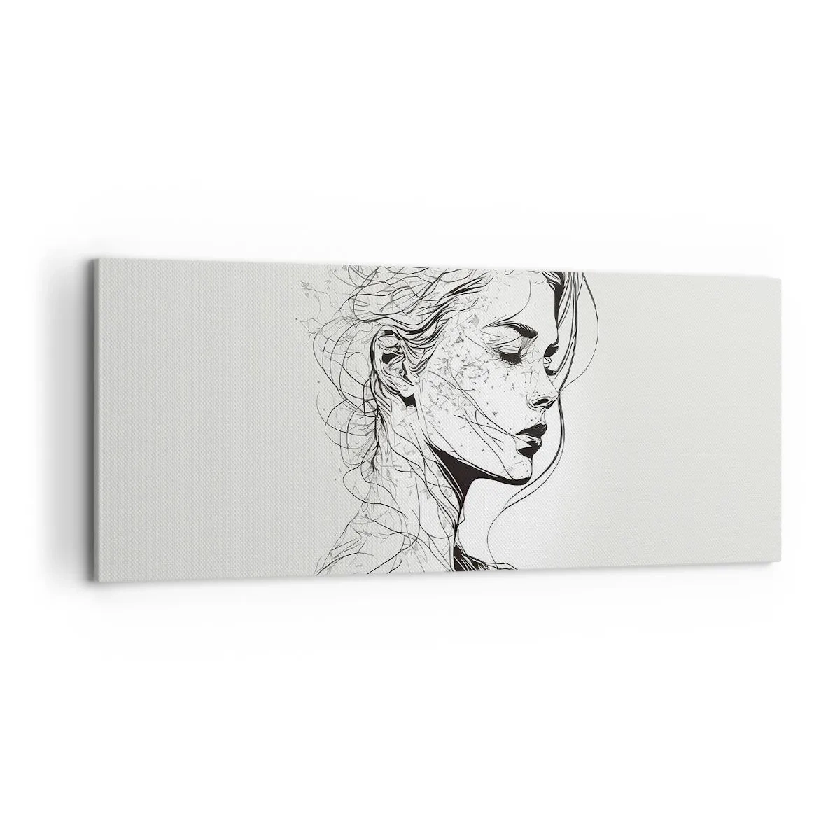 Schilderen op canvas - Portret in gedachten - 100x40 cm