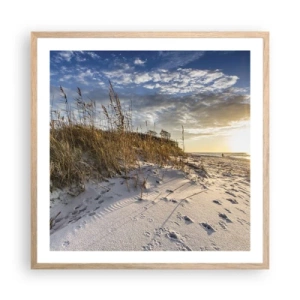 Een poster in een licht eiken lijst - Een uitnodiging voor een wandeling - 60x60 cm