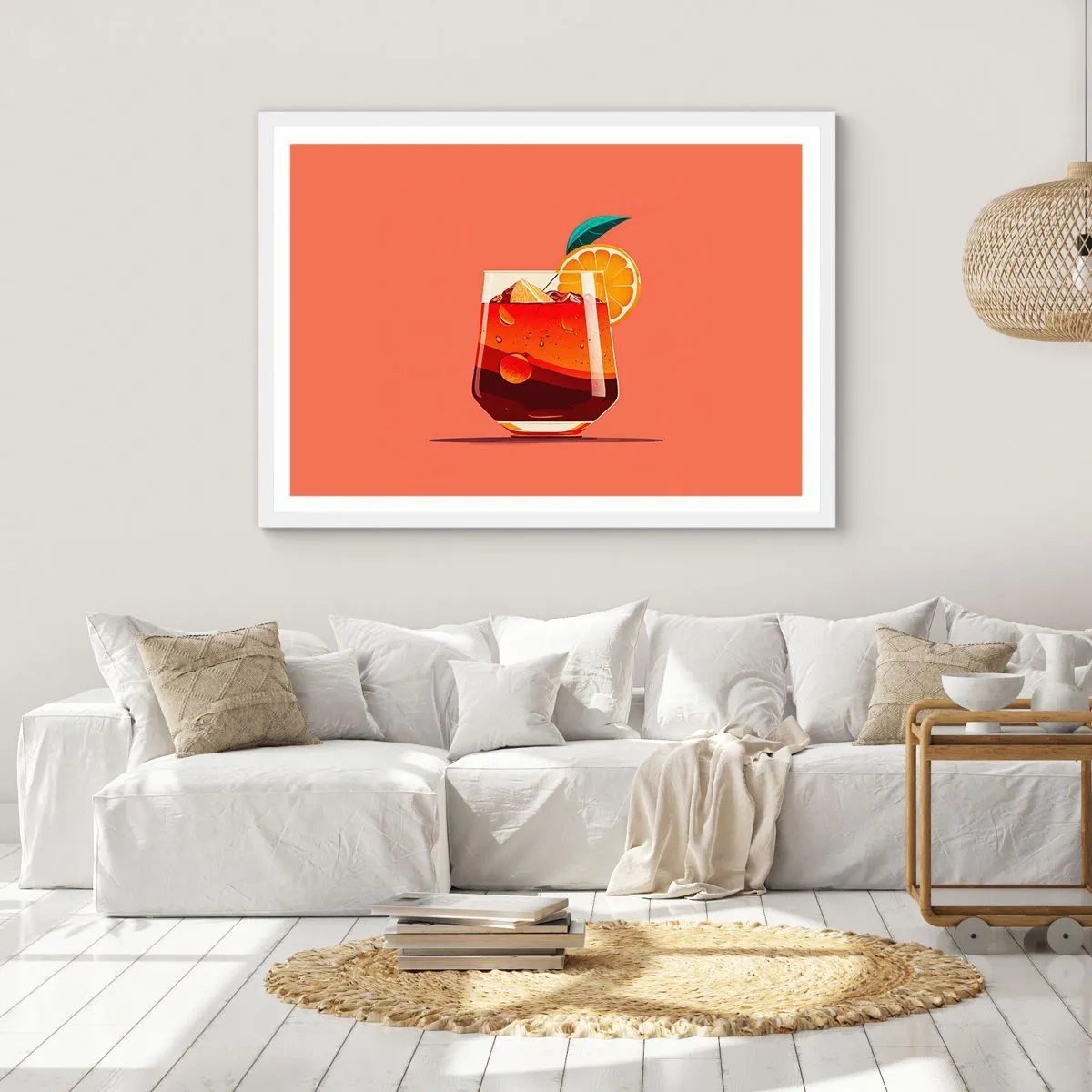 Poster in een witte lijst - Zomerse verfrissing - 50x40 cm