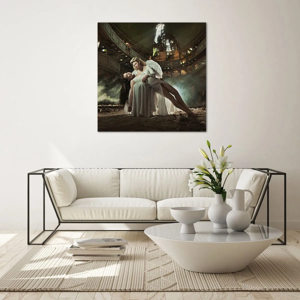 Schilderen op glas - De geest van het oude theater - 70x70 cm