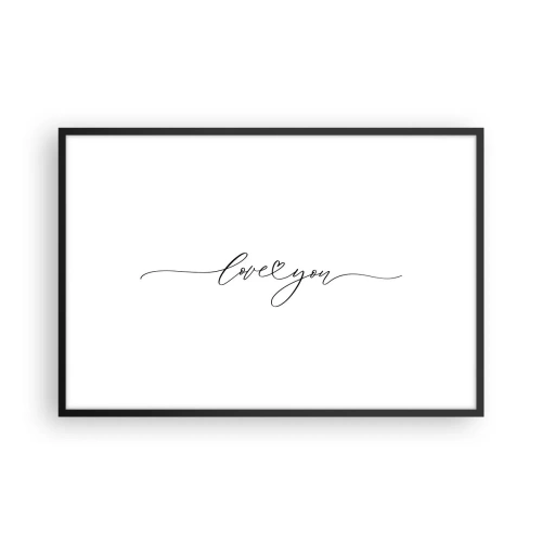 Poster in een zwarte lijst - Zwart op wit - 91x61 cm