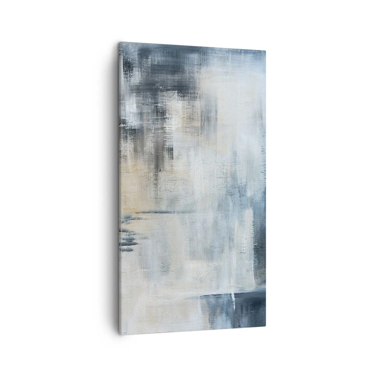 Schilderen op canvas - Achter het blauwe gordijn - 45x80 cm