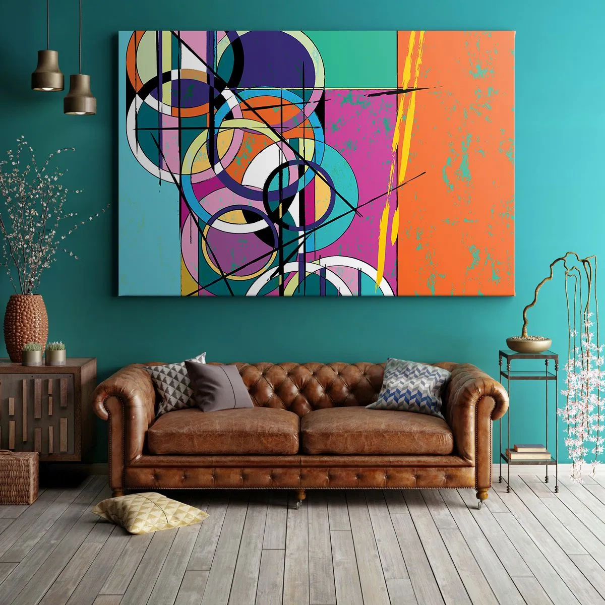 Schilderen op canvas - Wiel voor wiel - 120x80 cm
