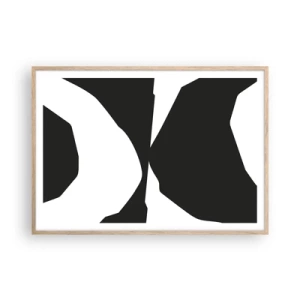Een poster in een licht eiken lijst - Positief – negatief - 100x70 cm