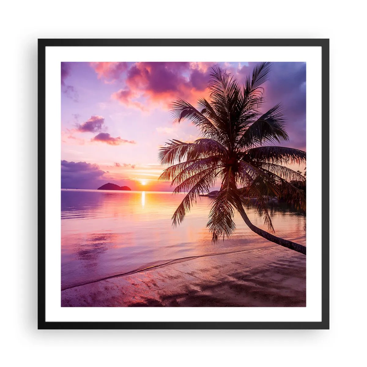 Poster in een zwarte lijst - Geluk tot aan de horizon - 60x60 cm