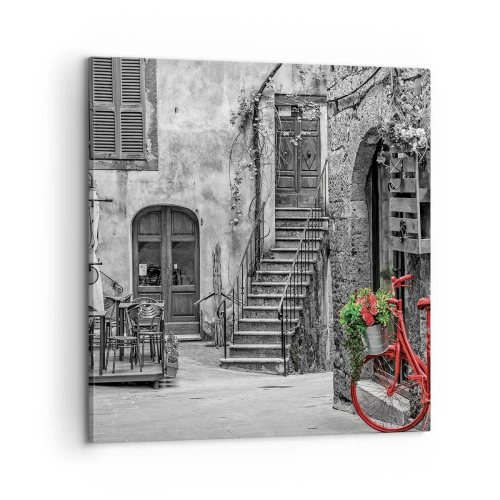 Schilderen op canvas - Toscaanse steeg - 60x60 cm