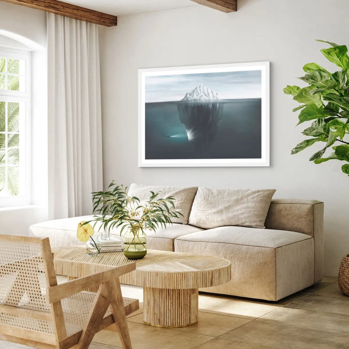 Poster in een witte lijst - Onderwater mysterie - 100x70 cm