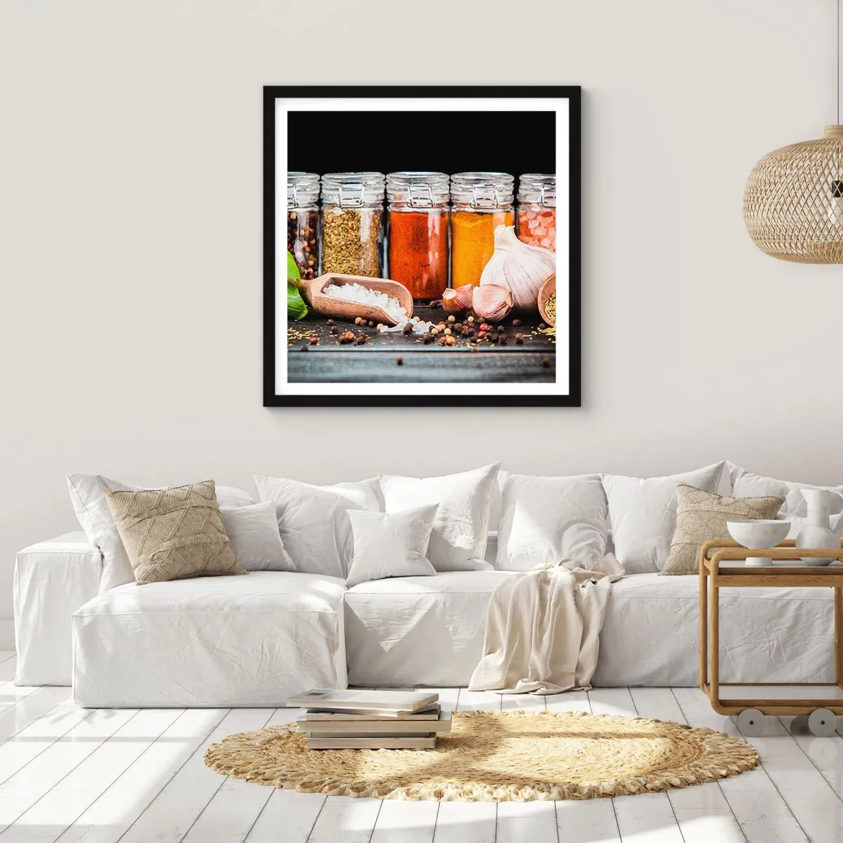 Poster in een zwarte lijst - Zodat het leven smaak heeft - 50x50 cm