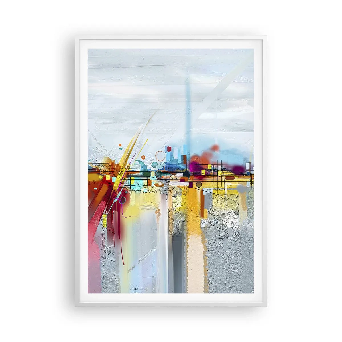 Poster in een witte lijst - Brug van vreugde bij de rivier van het leven - 70x100 cm