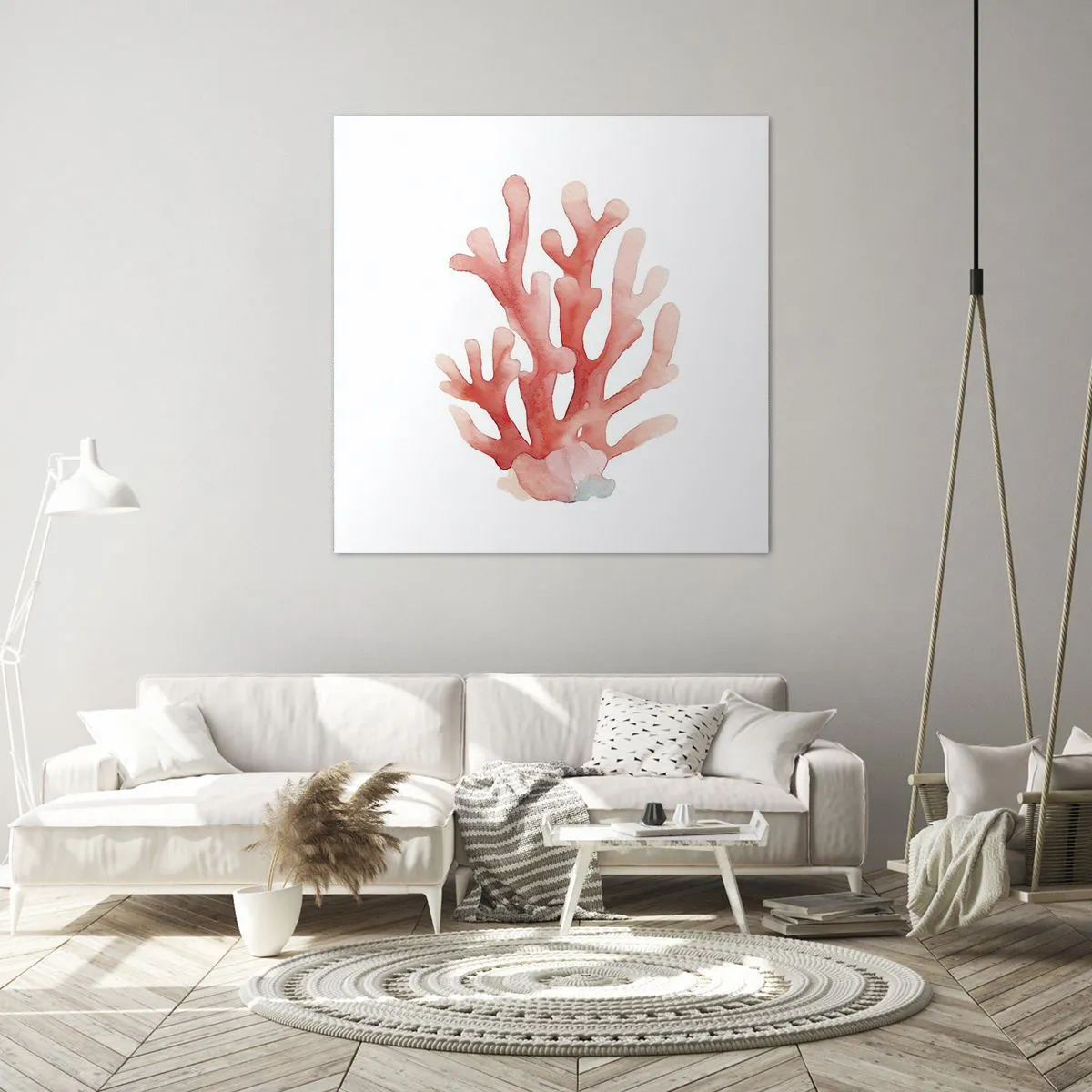 Schilderen op canvas - Koraalkleurig koraal - 70x70 cm