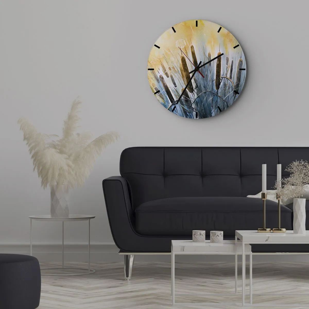 Wandklok - Klok - De kou van het water, de hitte van de zon - 40x40 cm