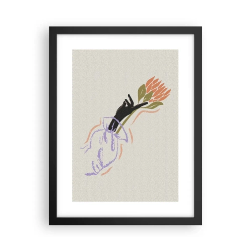 Poster in een zwarte lijst - Zusterlijke aanraking - 30x40 cm