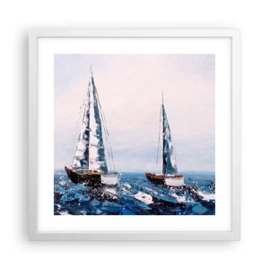 Poster in een witte lijst - Broederschap van de wind - 40x40 cm