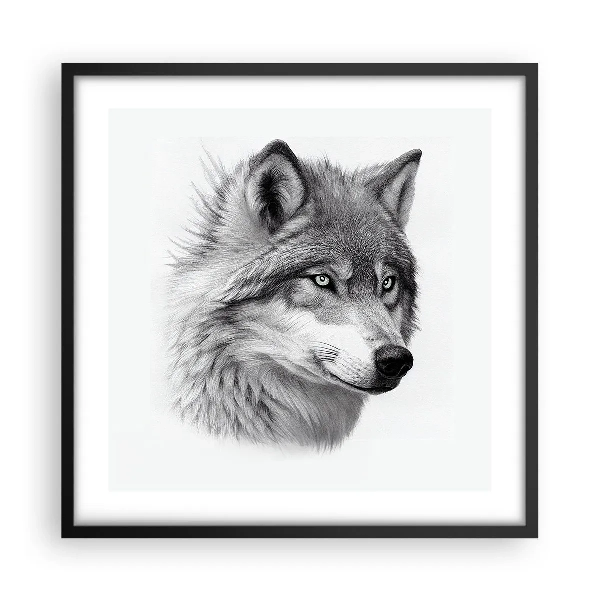 Poster in een zwarte lijst - Alfa – zonder twijfel - 50x50 cm