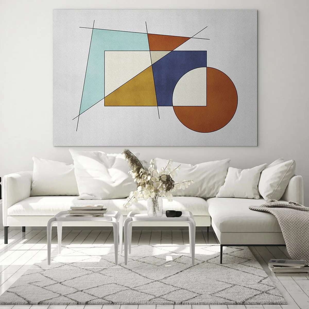 Schilderen op glas - Abstractie: modernistisch plezier - 120x80 cm