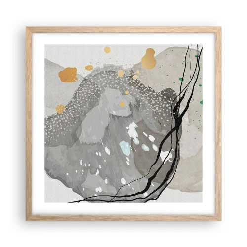 Een poster in een licht eiken lijst - Organische compositie - 50x50 cm