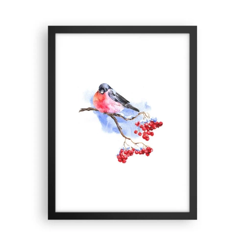 Poster in een zwarte lijst - Winter in kleur - 30x40 cm