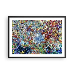 Poster in een zwarte lijst - Glas in lood druppel - 70x50 cm