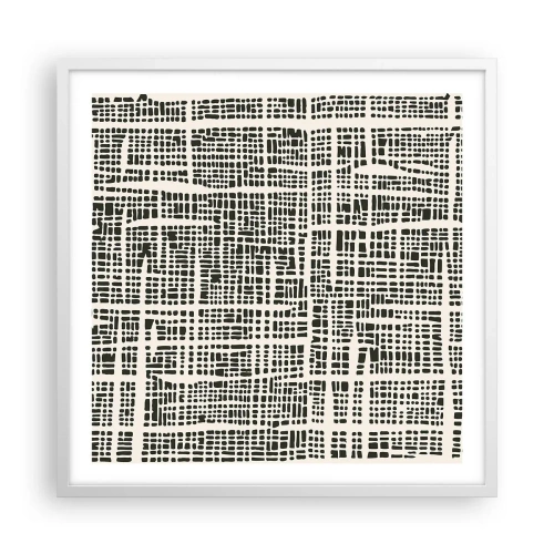 Poster in een witte lijst - Geweven compositie - 60x60 cm
