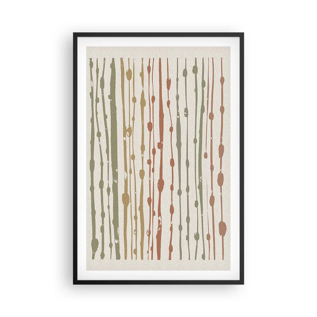 Poster in een zwarte lijst - Muzieknotatie van kleuren - 61x91 cm