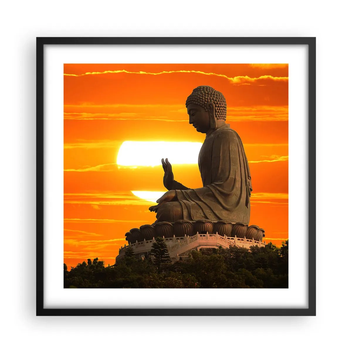 Poster in een zwarte lijst - Geen angst voor de wereld - 50x50 cm