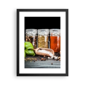 Poster in een zwarte lijst - Zodat het leven smaak heeft - 30x40 cm