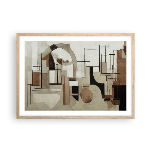Een poster in een licht eiken lijst - Stadslandschap 2.0 - 70x50 cm
