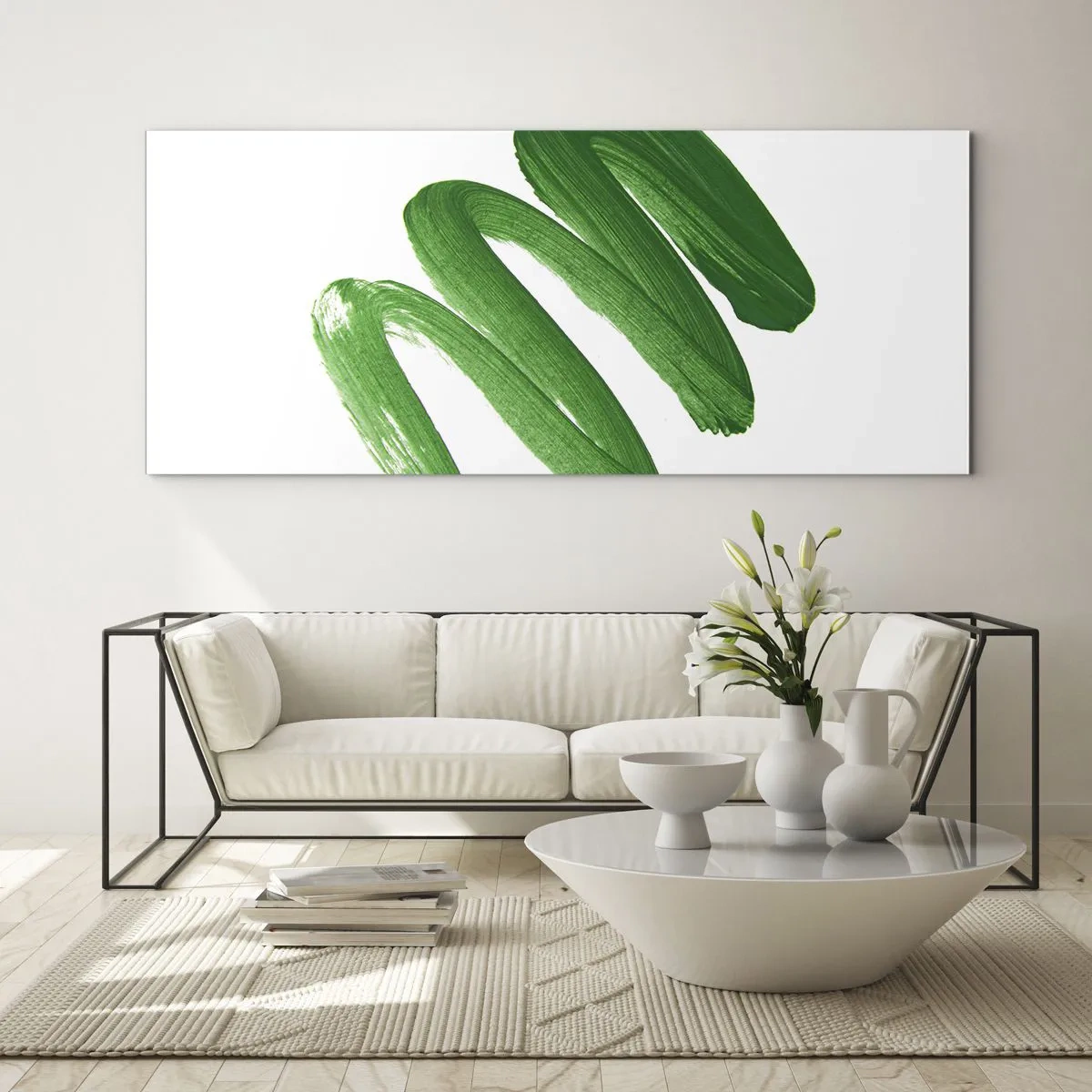 Schilderen op glas - Groene grap - 160x50 cm