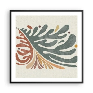 Poster in een zwarte lijst - Veelkleurig blad - 60x60 cm