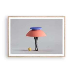 Een poster in een licht eiken lijst - Surrealistische compositie - 100x70 cm