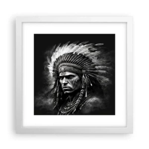 Poster in een witte lijst - Een leider en strijder - 30x30 cm