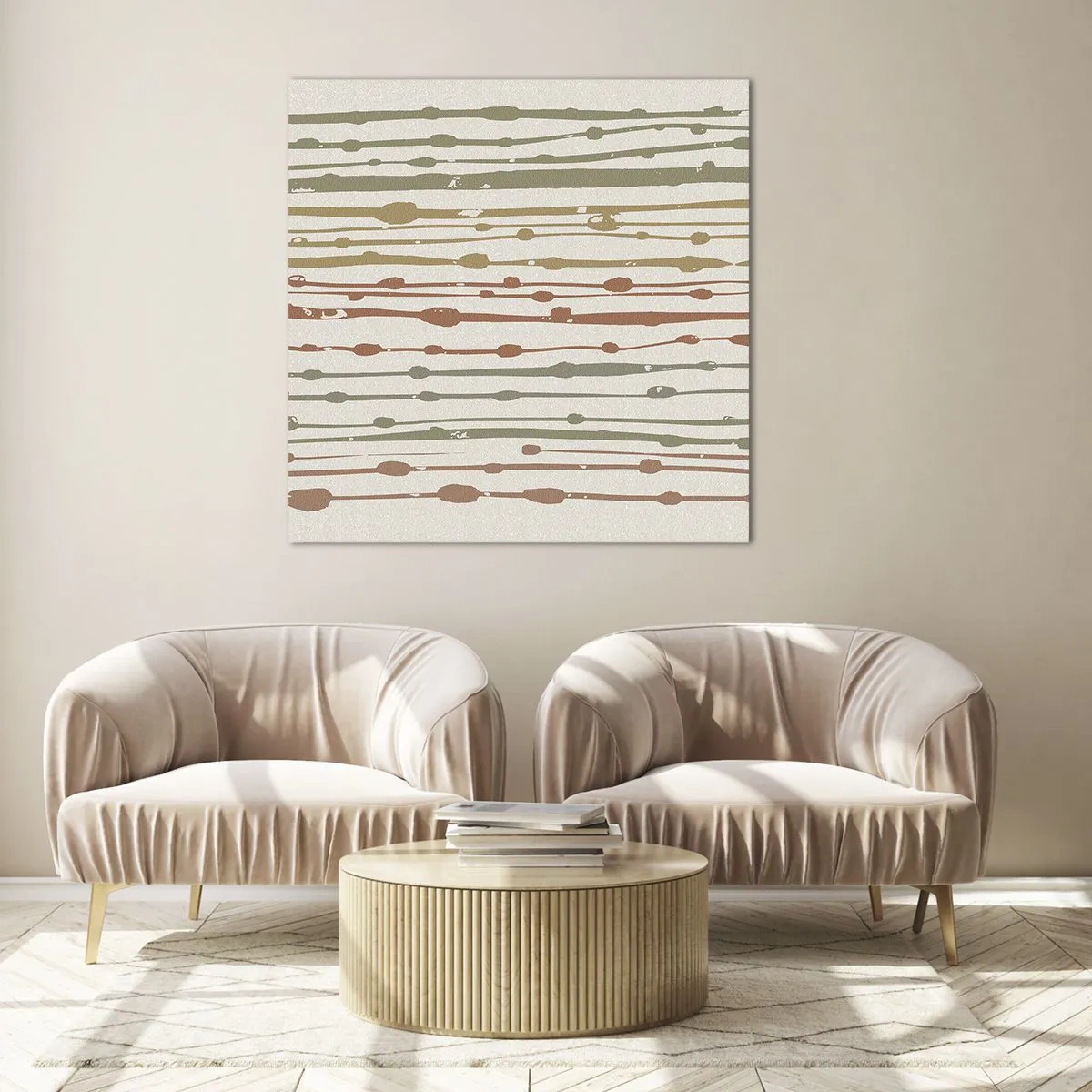 Schilderen op glas - Muzieknotatie van kleuren - 50x50 cm