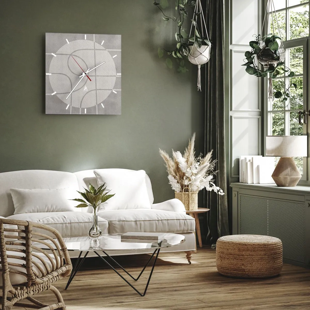 Wandklok - Klok - Rond en rechtdoor - 40x40 cm