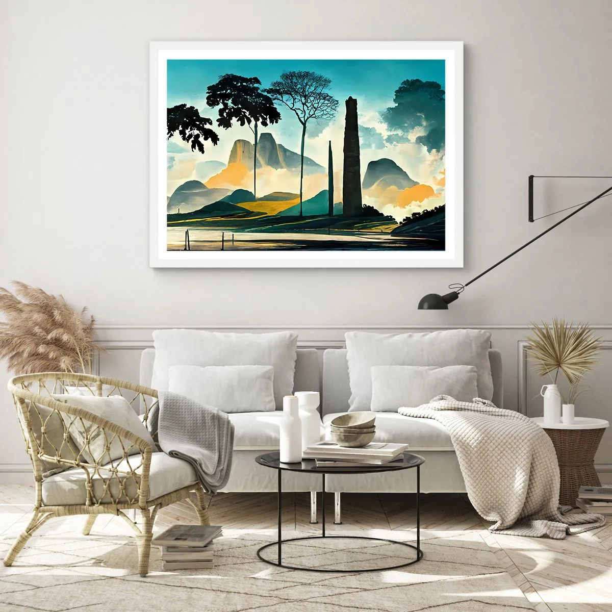 Poster in een witte lijst - Nog hoger en hoger - 50x40 cm