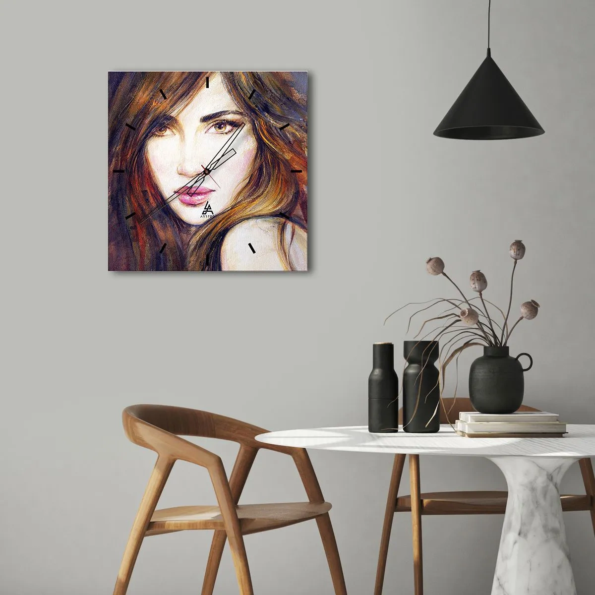 Wandklok - Klok - Een dubbeltje voor je gedachten - 30x30 cm