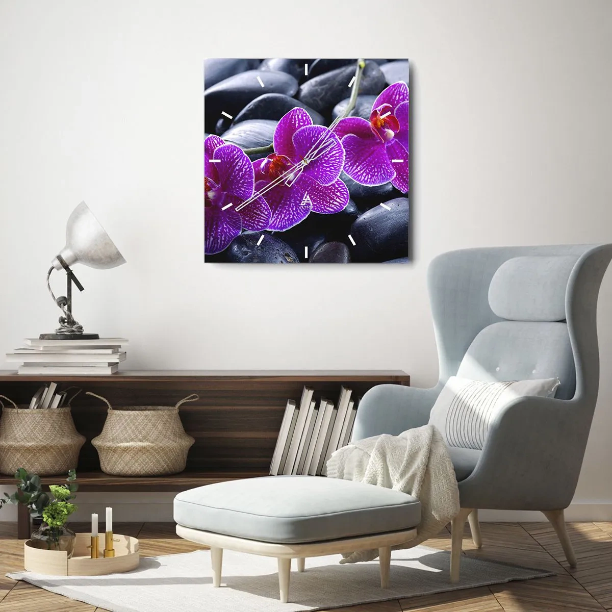Wandklok - Klok - De stenen gloeiden van verrukking - 30x30 cm
