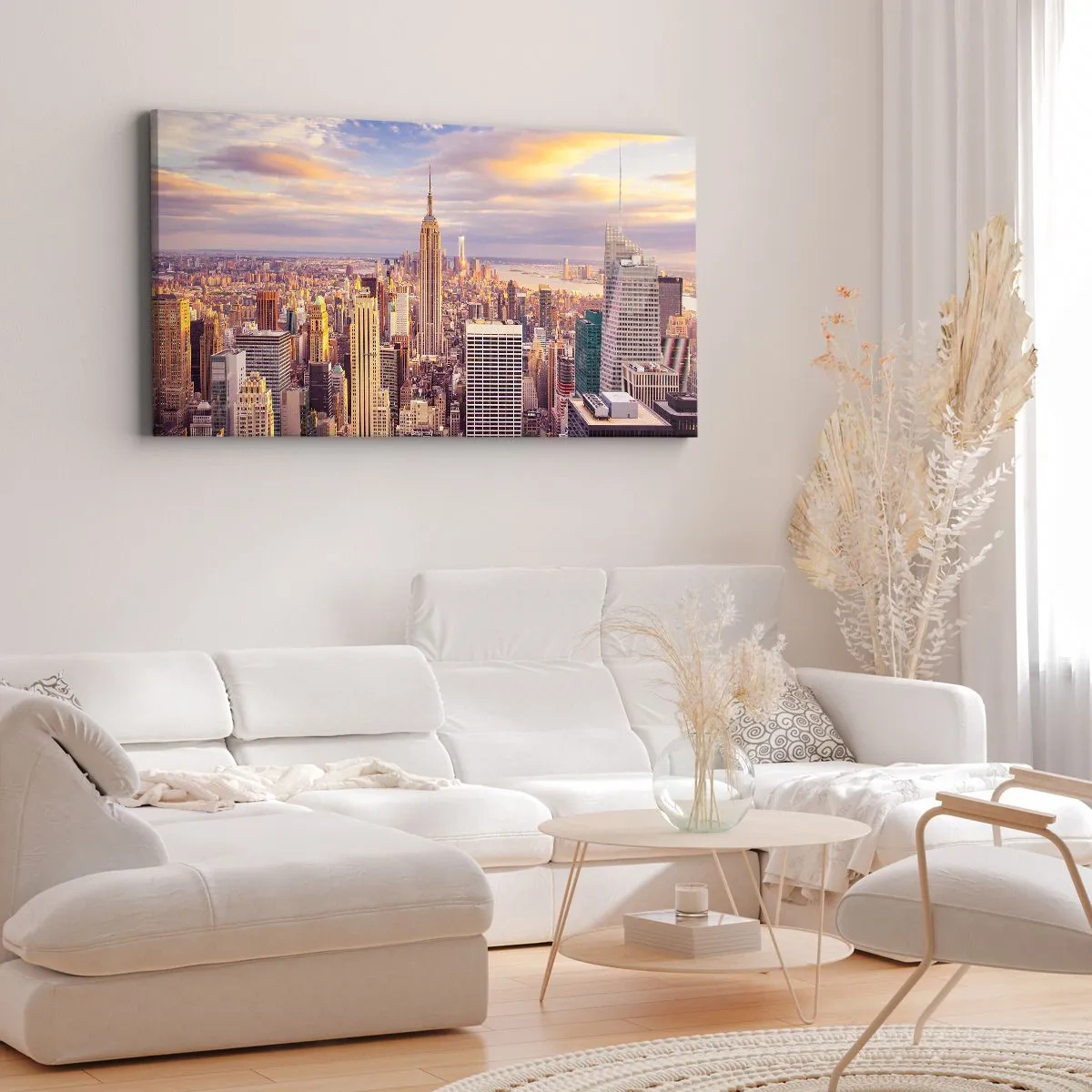 Schilderen op canvas - Reik alleen naar de wolken - 100x40 cm