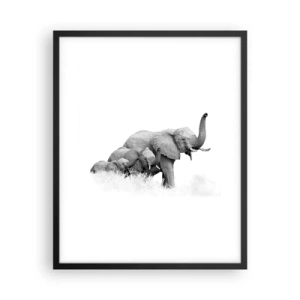 Poster in een zwarte lijst - Een twee drie - 40x50 cm