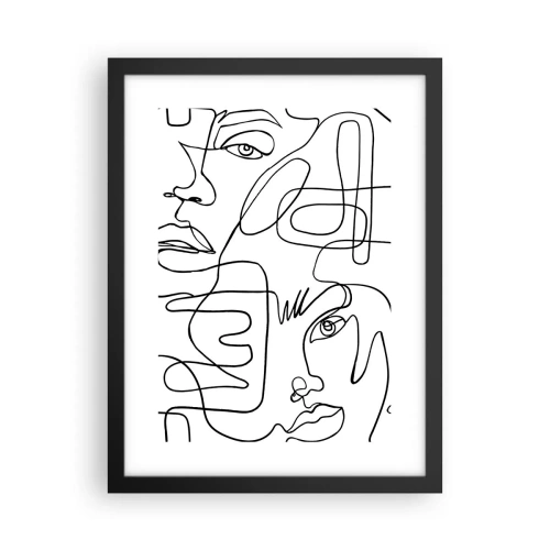 Poster in een zwarte lijst - In verwarde emoties - 30x40 cm