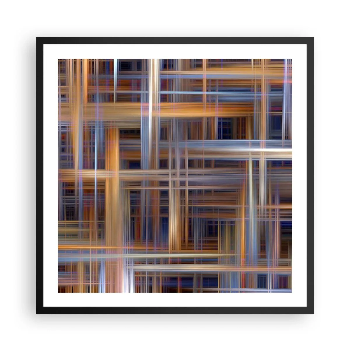 Poster in een zwarte lijst - Geweven van licht - 60x60 cm