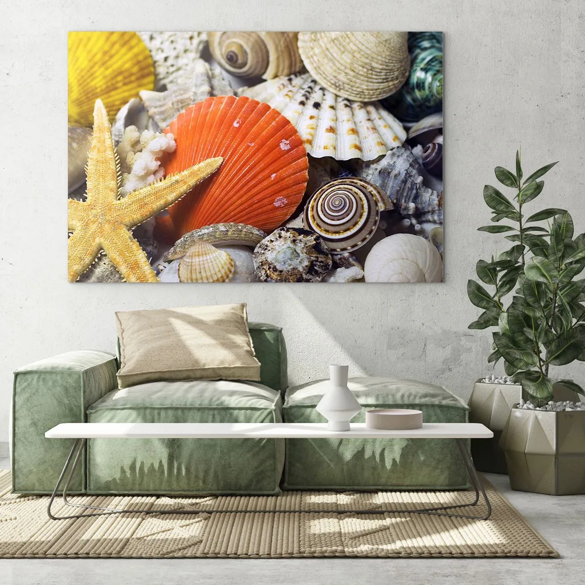 Schilderen op glas - Oceaan schatten - 100x70 cm