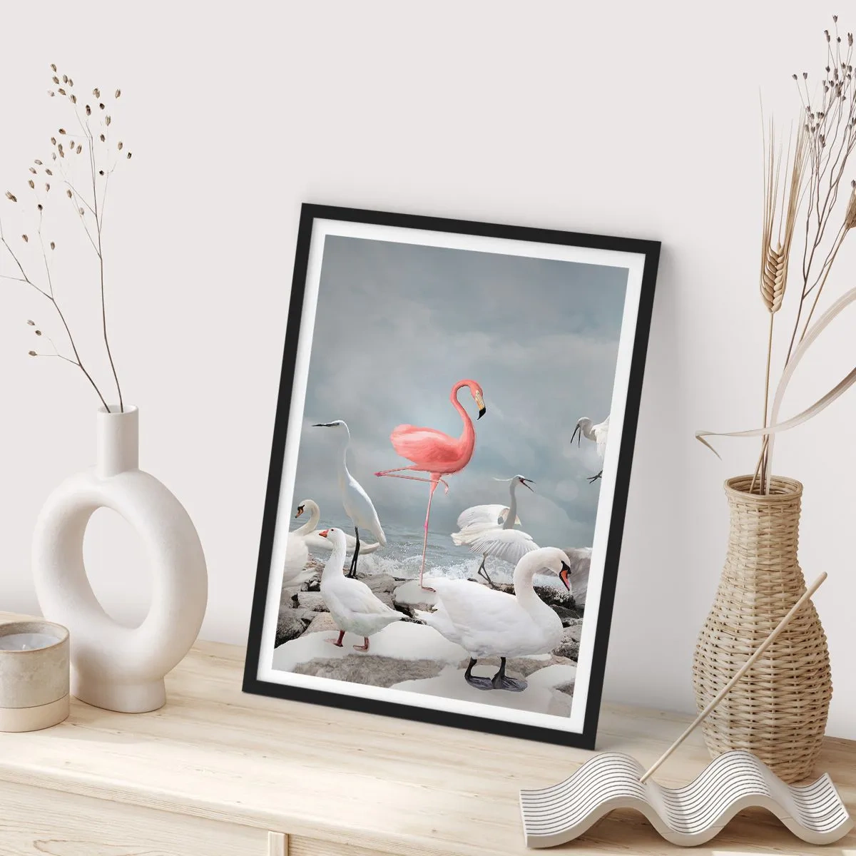 Poster in een zwarte lijst - Hoe ben ik hier terecht gekomen? - 70x100 cm