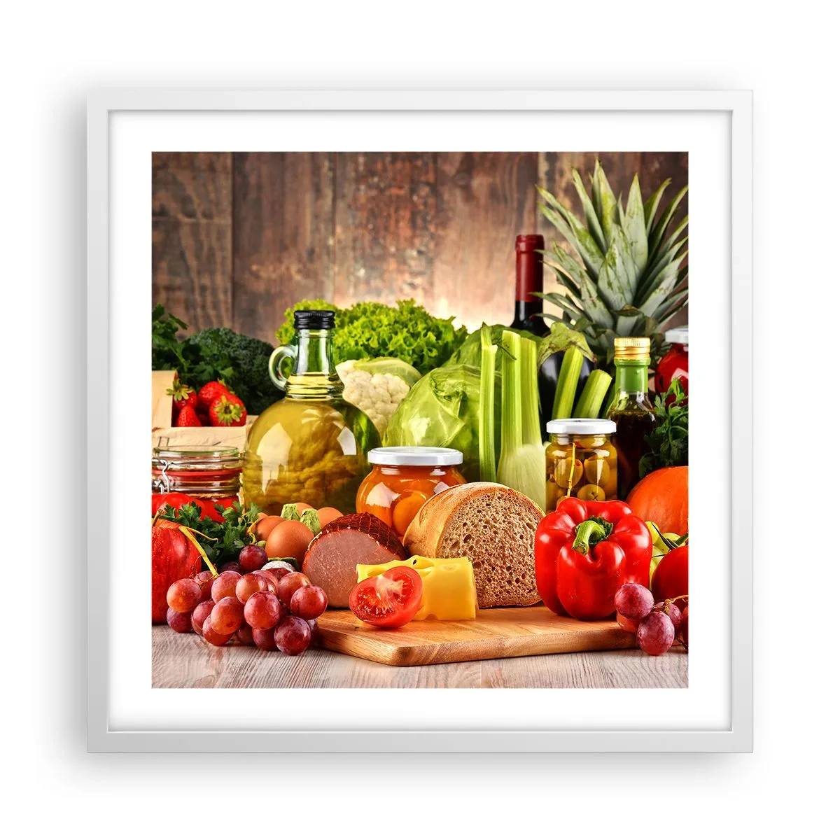 Poster in een witte lijst - Gerookt, gebakken en gemarineerd - 50x50 cm