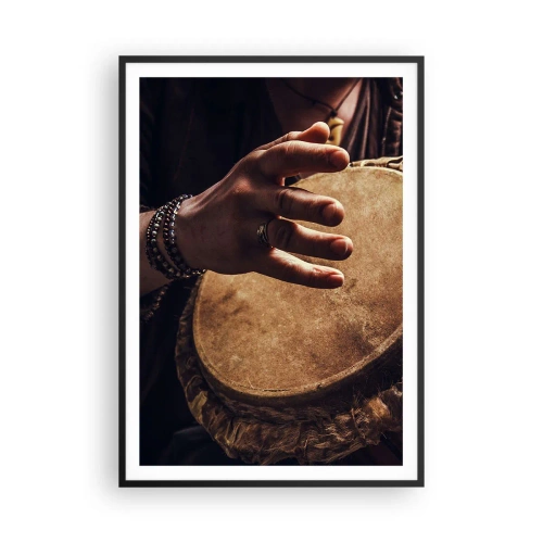 Poster in een zwarte lijst - Op het ritme van het hart - 70x100 cm