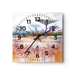 Wandklok - Klok - Savanne kleuren - 40x40 cm