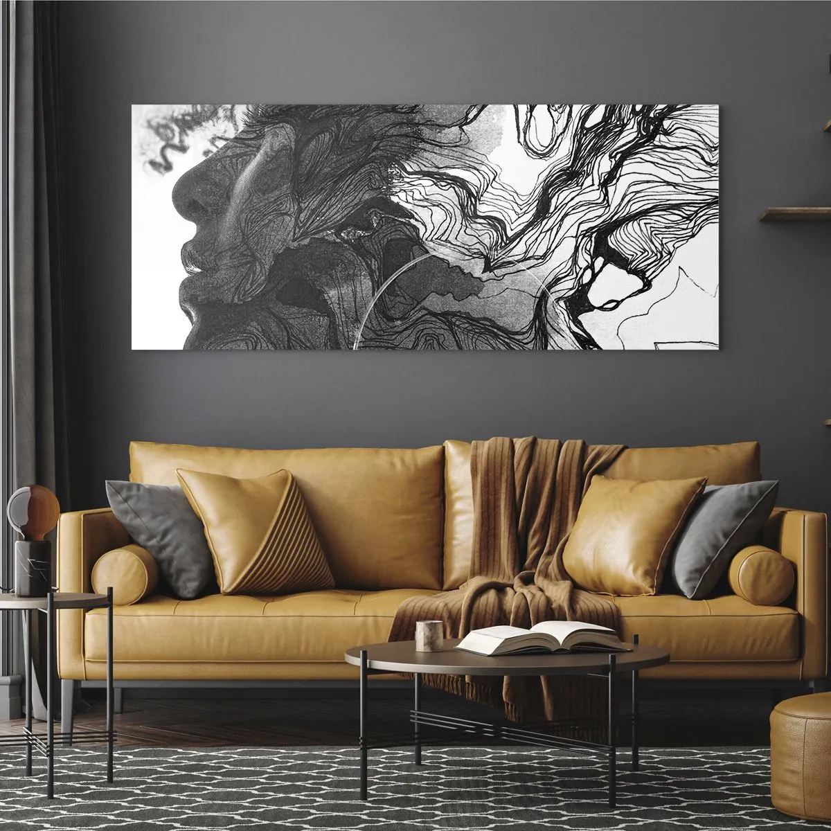 Schilderen op glas - Verstrikt in dromen - 120x50 cm
